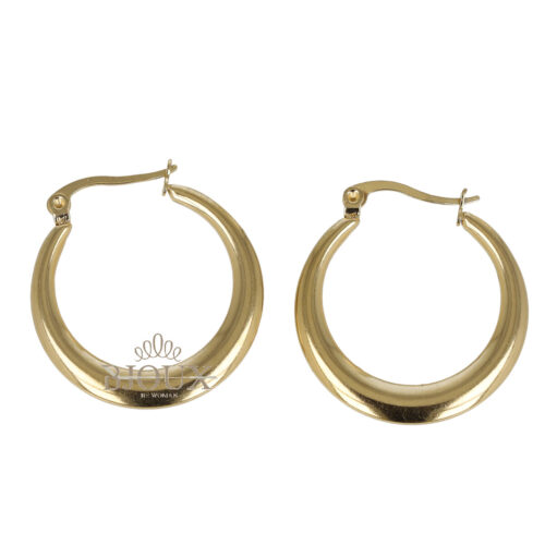 Orecchini Acciaio Cerchio Mezzaluna 25 mm