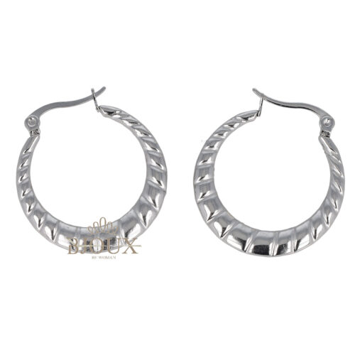 Orecchini Acciaio Cerchio Mezzaluna Croissant 25 mm