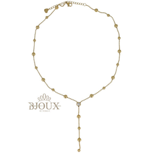 Collana a Y con Perline Acciaio Inox