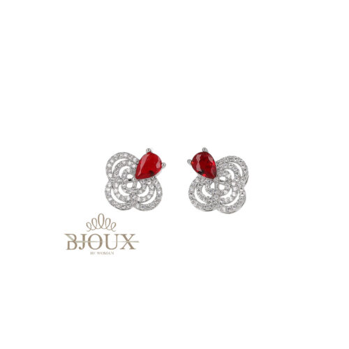 Orecchini Trifoglio Silver Con Goccia