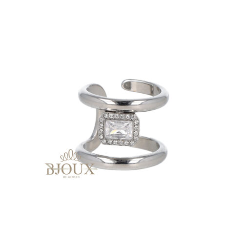 Anello Precious In Acciaio - Pietra Centrale