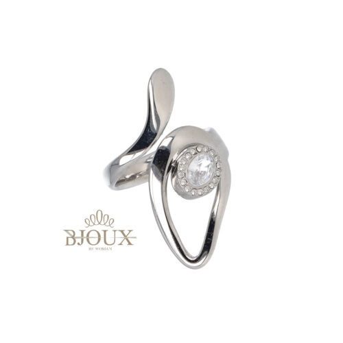 Anello Eva In Acciaio - Con Zircone Ovale