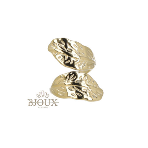 Anello Belive In Acciaio - Foglie Intarsiate