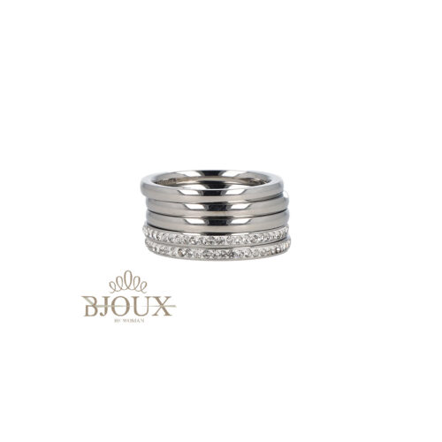 Anello Indefinitely- Cinque Fasce Rodio