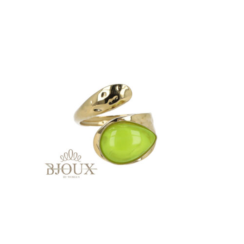 Anello Contrarie Con Pietra A Goccia