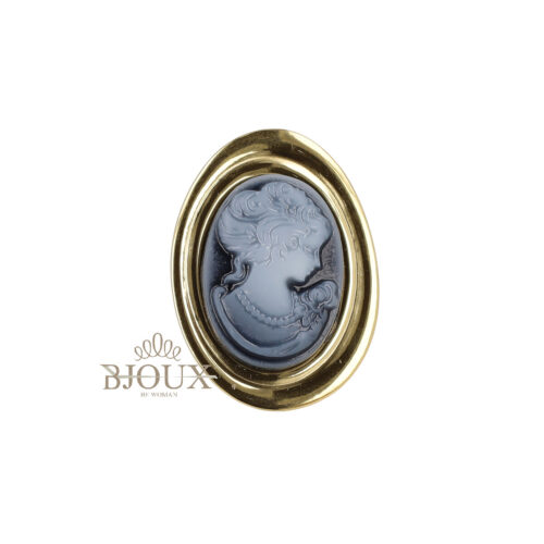 Anello Con Cammeo - Acciaio Dorato