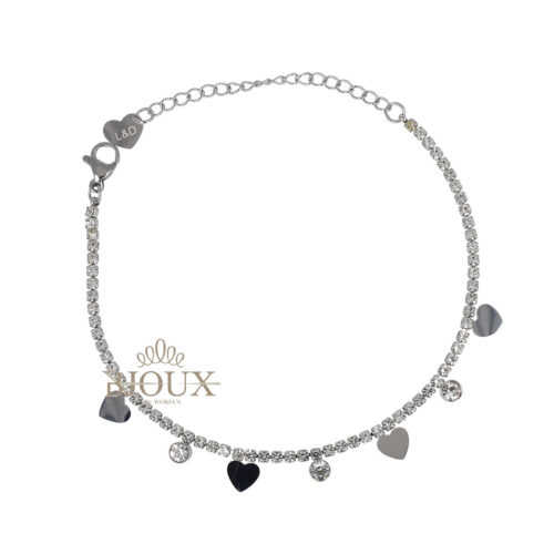 Bracciale Tennis di Cuori  - In Acciaio