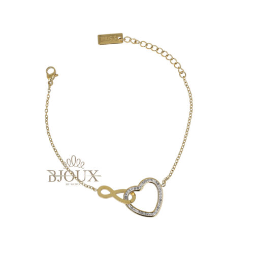 Bracciale Cuore Infinito - Acciaio Con Strass
