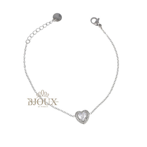 Bracciale Heart Crystal  - In Acciaio Dorato e Rodiato