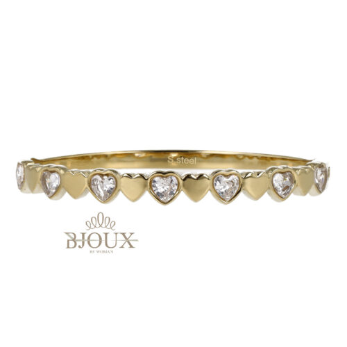 Bracciale Fila Di Cuori - Acciaio Dorato e Rodiato