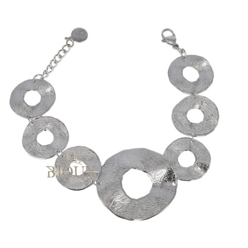 Bracciale Dischi degrade - Acciaio Martellato