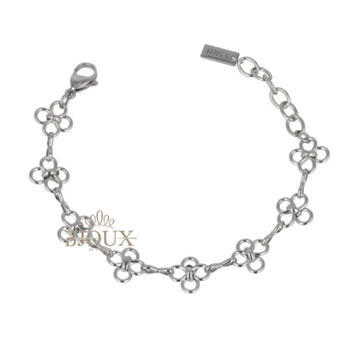 Bracciale Maglie Intrecciate A Fiore - Acciaio