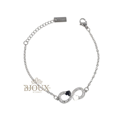 Bracciale Infinito con Cuori - In Acciaio