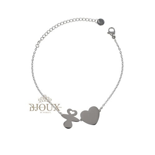 Bracciale Cuore e Bebe - In Acciaio