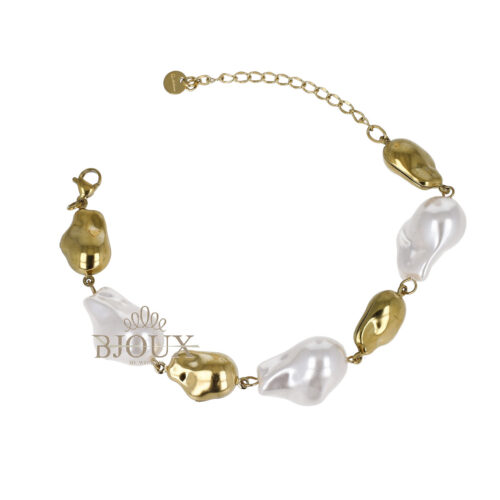 Bracciale con perle barocche - Acciaio