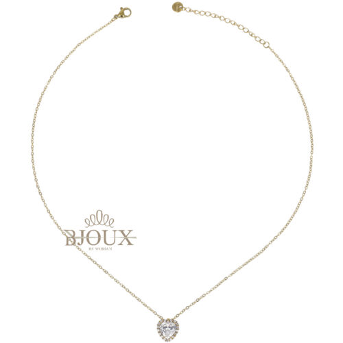 Collana Heart Crystal  - In Acciaio Dorato e Rodiato