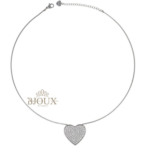 Collana Cuore Brillante  Grande - Girocollo Acciaio