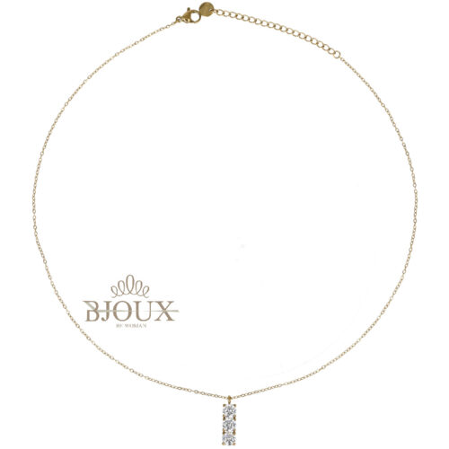 Collana Castoni Brillanti - Acciaio Gold e Rodio