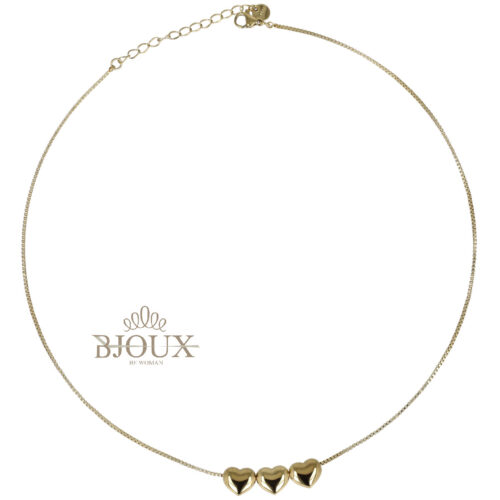 Collana Tre Cuori - In Acciaio Lucido