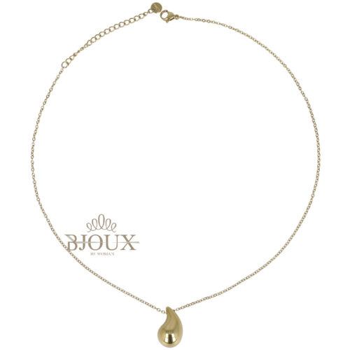 Collana Con Goccia 20 mm - Acciaio Gold e Rodio