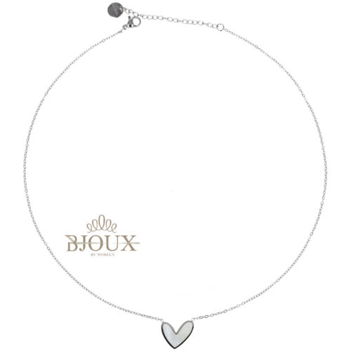 Collana Cuoricino Madreperla - Acciaio Gold e Rodio