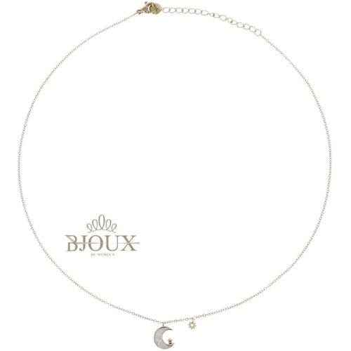 Collana Luna e Stella Con Madreperla - Acciaio