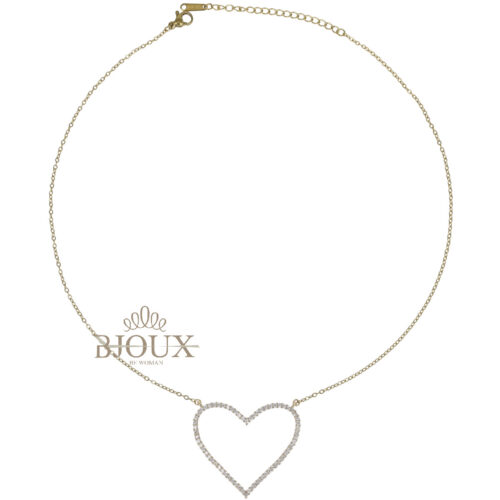 Collana Cuore Open - Acciaio e Strass