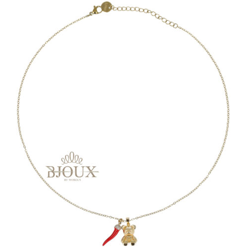 Collana Teddy Portafortuna - Con Corno Rosso