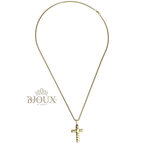 Collana Uomo Chain Croce Bombata - Acciaio