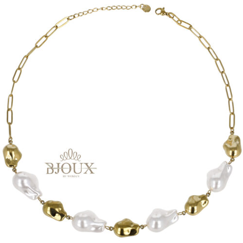 Collana con perle barocche - Acciaio