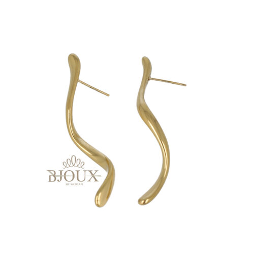 Orecchini pendenti linea sinuosa - In Acciaio