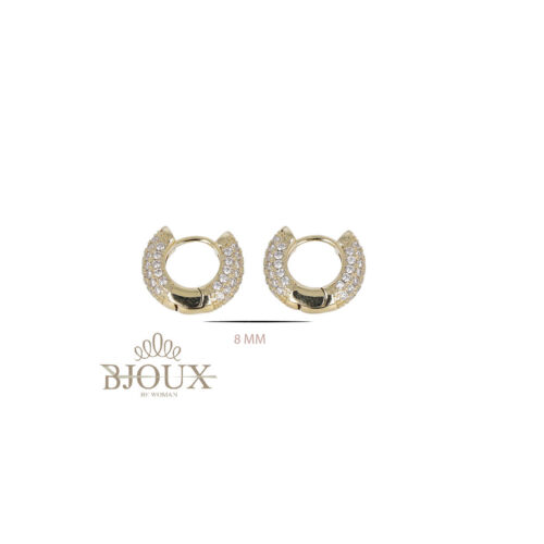 Orecchini Hoops Pave Di Strass - 8 mm