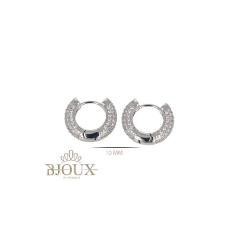 Orecchini Hoops Pave Di Strass - 10 mm