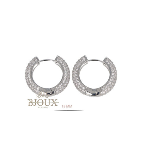 Orecchini Hoops Pave Di Strass - 18 mm