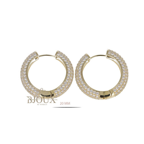Orecchini Hoops Pave Di Strass - 20 mm
