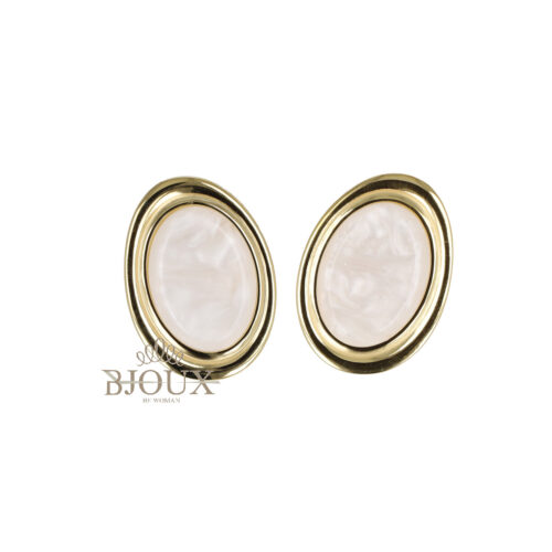 Orecchini Stud Con Madreperla - Acciaio