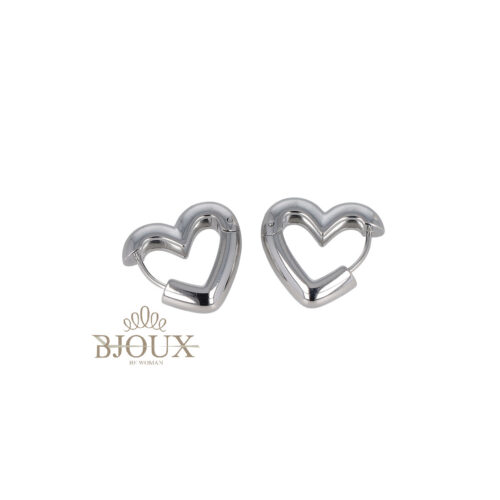 Orecchini Creola a Cuore - Cerchio in Acciaio