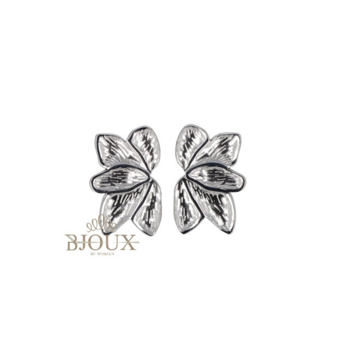 Orecchini Petali DI Fiore In Acciaio Lavorato