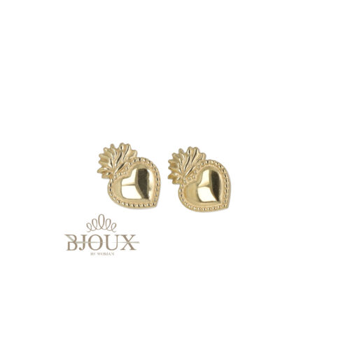 Orecchini a lobo Cuore Sacro  - In Acciaio