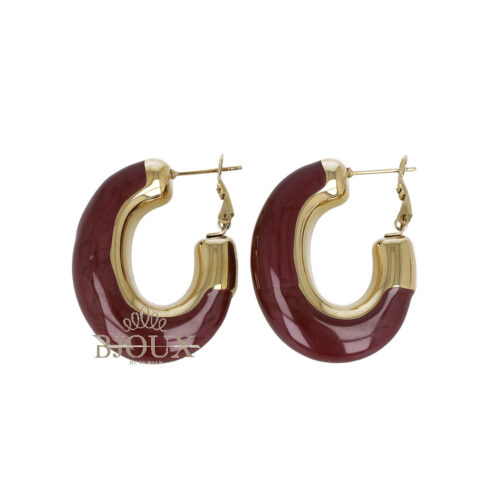 Orecchini a cerchio chunky - Acciaio e Resina