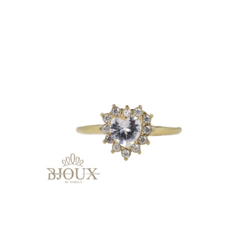 Anello Heart Crystal - In Acciaio