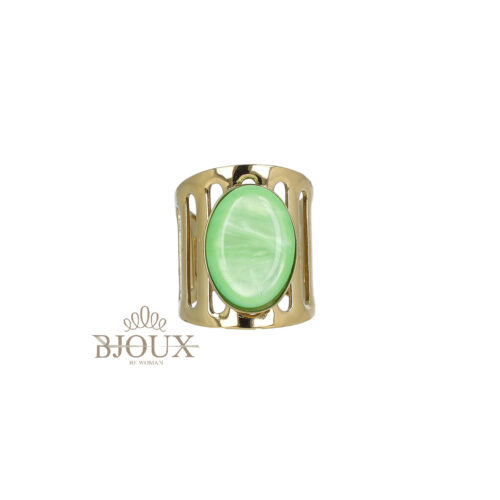 Anello Cabochon Ovale - Fascia Traforata