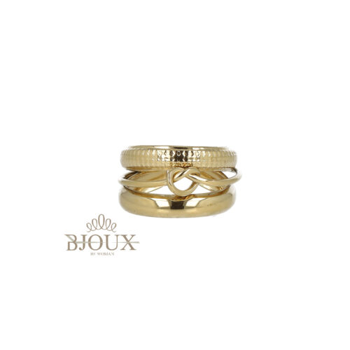 Anello Stacking Con Nodo Centrale - Acciaio