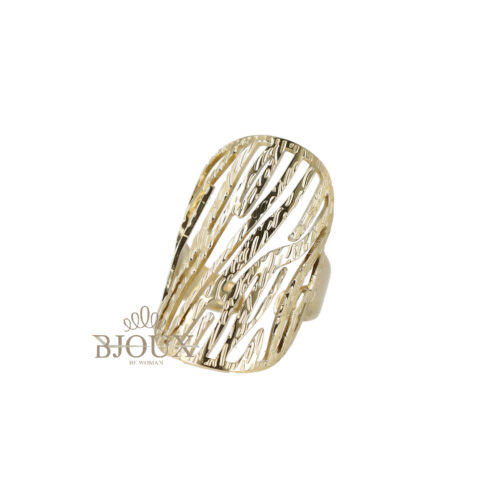 Anello In Acciaio Linee Ondulate e Traforate