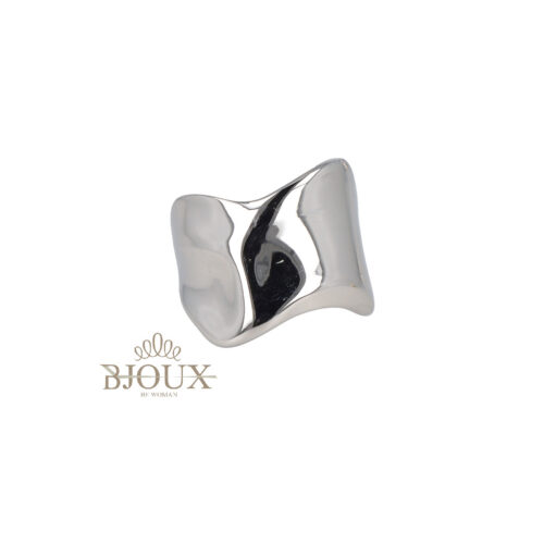 Anello Bone Chunky - Acciaio Lucido
