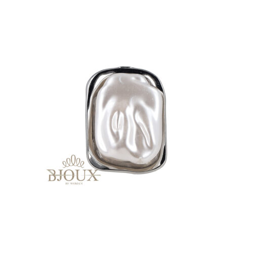 Anello Madreperla Rettangolare - Acciaio