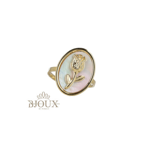 Anello Rosa in Madreperla - Acciaio