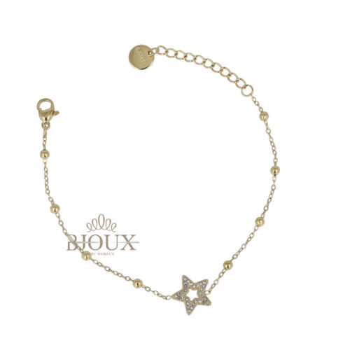 Bracciale Catena Con Boules e Stella Strass