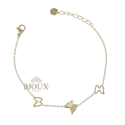Bracciale Farfalle - Acciaio Con Glitter