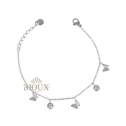 Bracciale Charm Pendenti Farfalle e Punti Luce